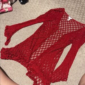 Red Lace Women's Cover-Up